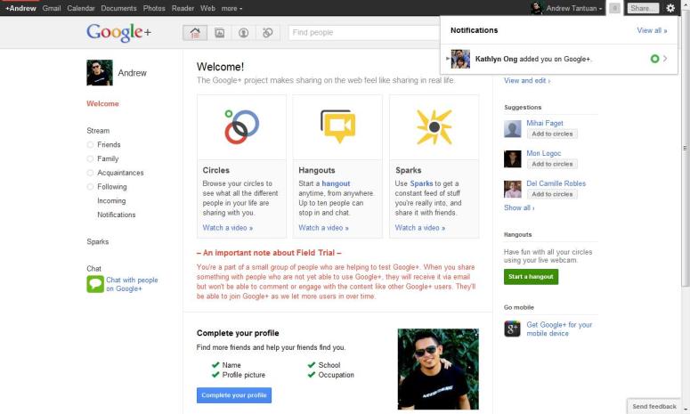 You are now on GooglePlus