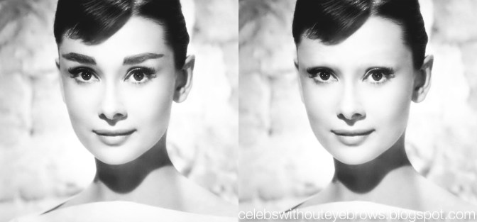 Audrey Hepburn without Eyebrows