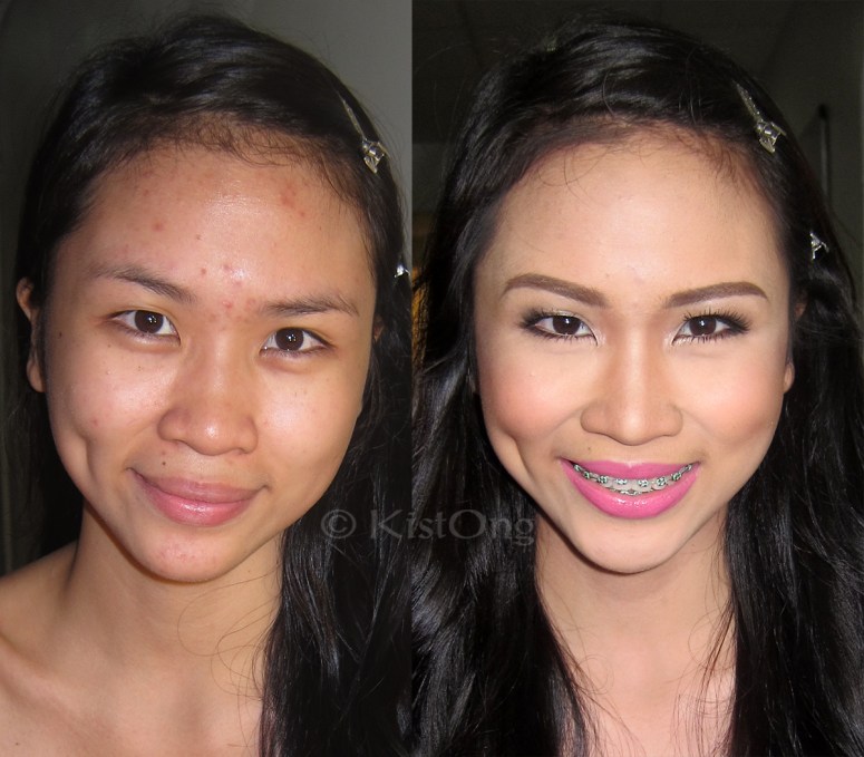 Justine's before and after photo - makeup artist in mandaluyong